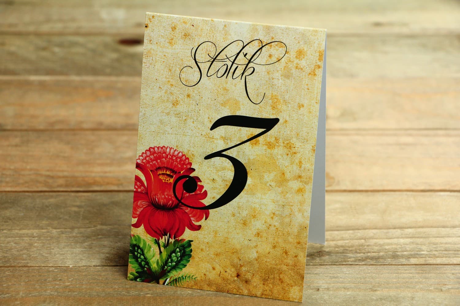 Folk Floral Wedding Table Numbers | Folklore Style Table Cards | Folk No. 5