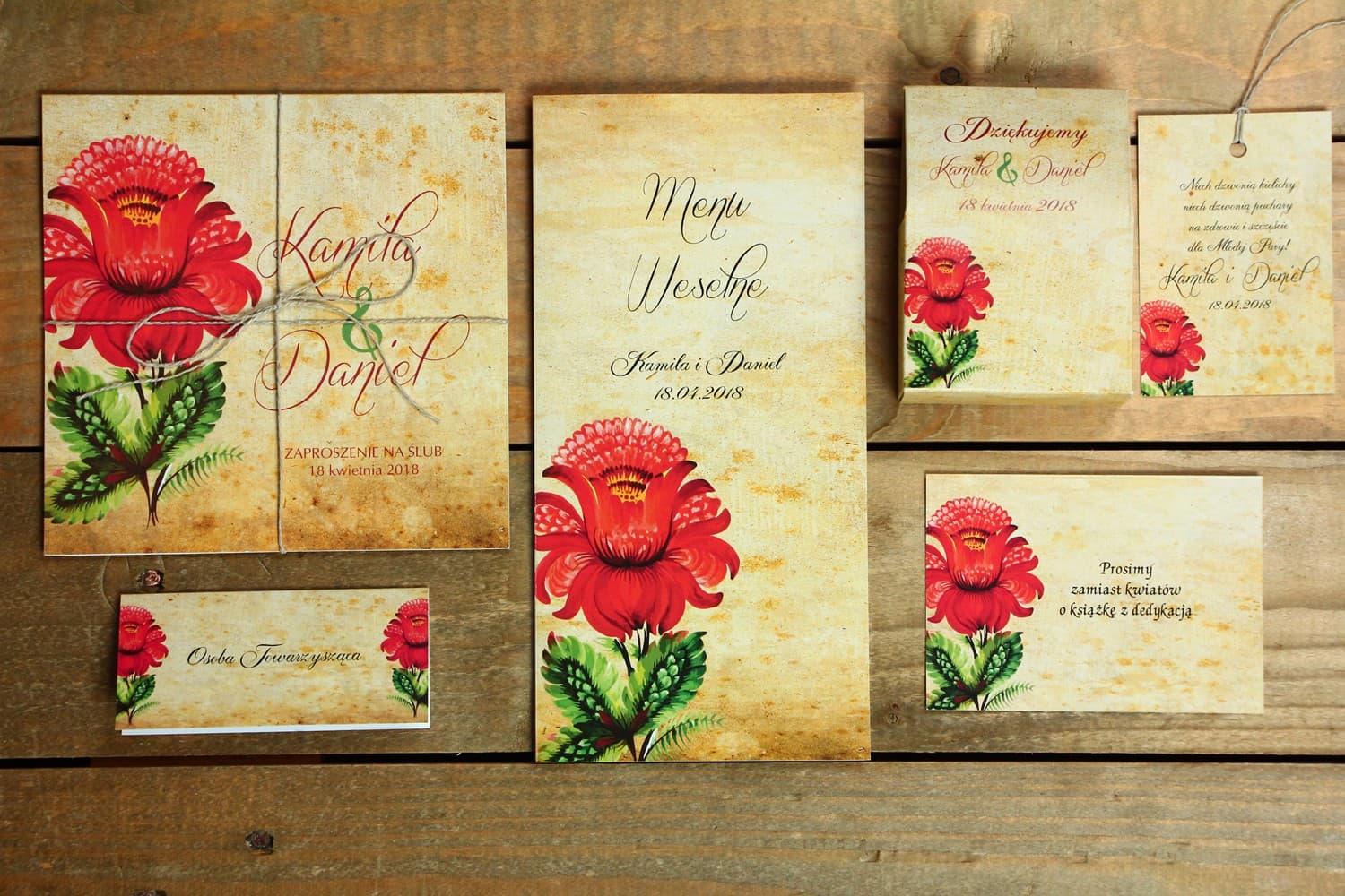 Wedding Stationery Sample Set, Folk Patterns | Folk Wedding Invitation Samples | Folk No. 5