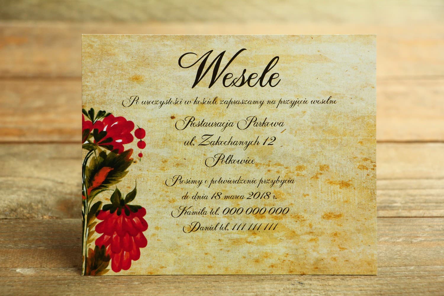 Wedding Invitation Cards Money Poem | Folk Style Inserts | Folk No. 7