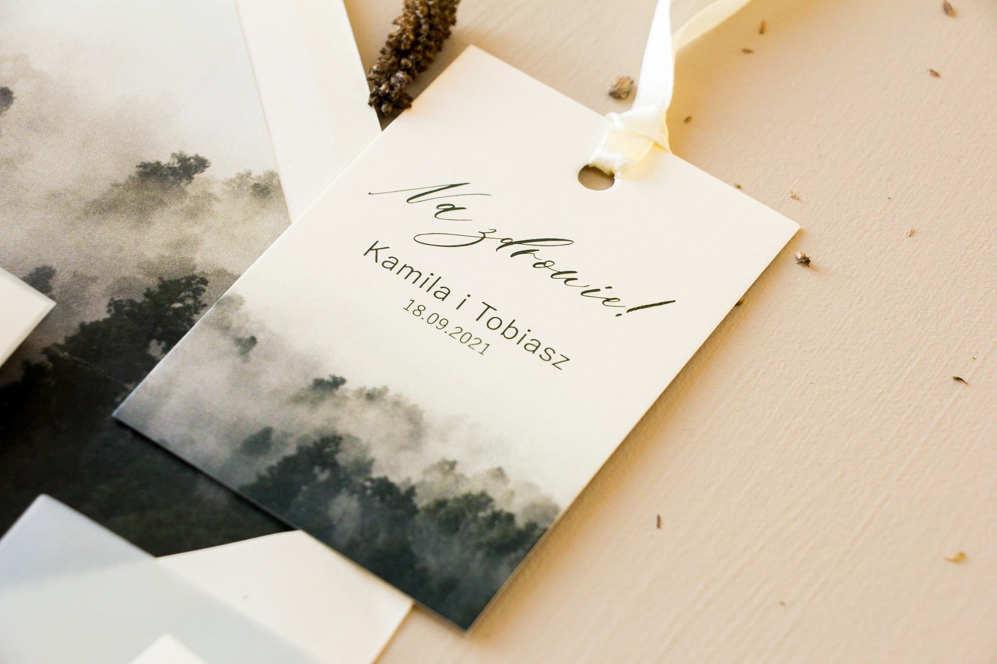 Elegant Forest Theme Wedding Vodka Tags | Pearlescent Alcohol Tags | Opal Design 2