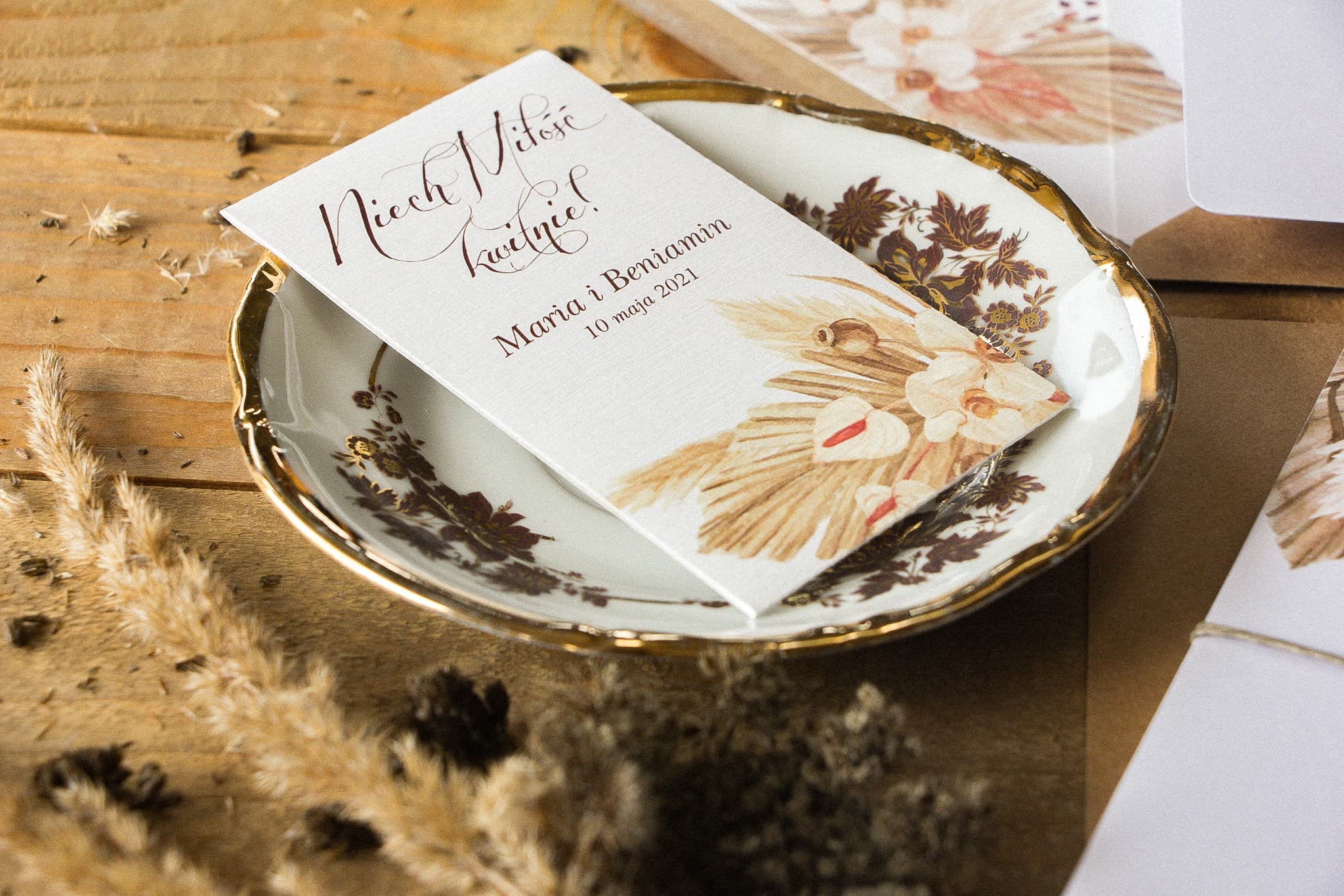 Forget-Me-Not Seeds with Pampas Grass | Boho Style Wedding Favours | Indygo No. 6