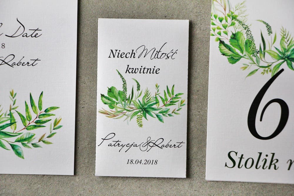 Eco-Friendly Forget-Me-Not Seed Packet Wedding Favours with Green Wreath | Unique Guest Gifts | Pistachio No. 20