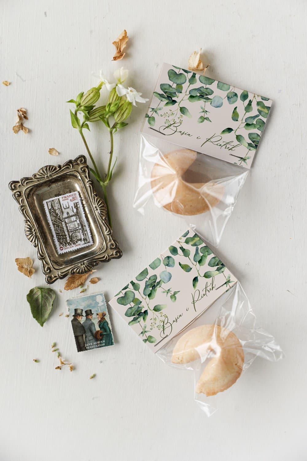 Eucalyptus Fortune Cookies | Wedding Favours & Sweet Gifts | Korani No. 3