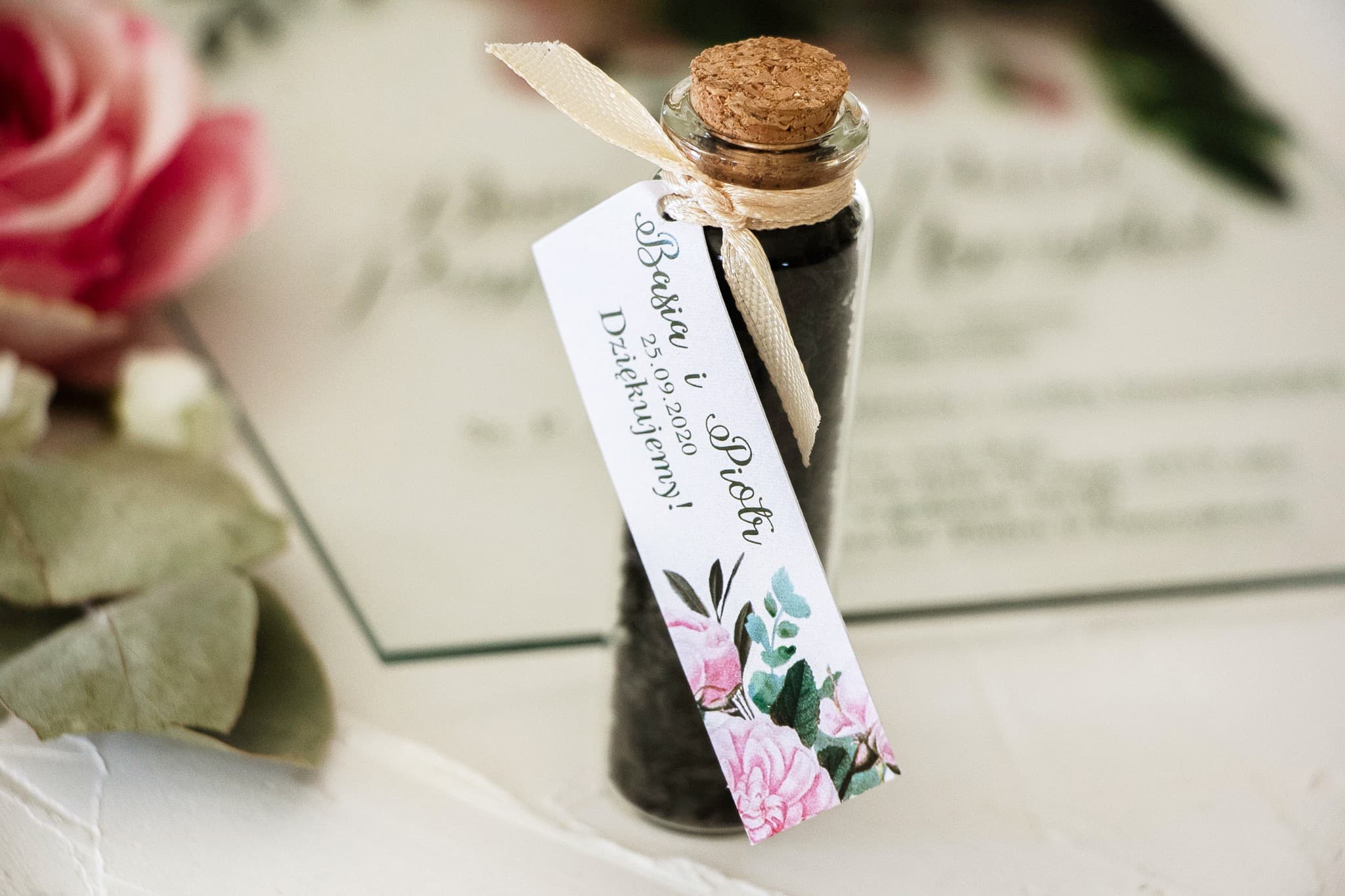 Detalles para Invitados Frasquitos con Té | Regalos de Boda Personalizados Florales | Korani nº 1