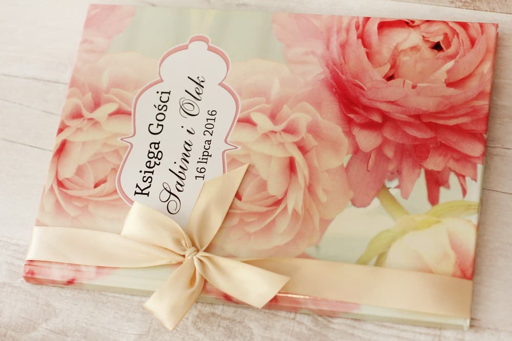 Gästebuch Hochzeit A4 Blumen mit Personalisierung | Elegantes Hochzeitsalbum | Felicja Nr. 2