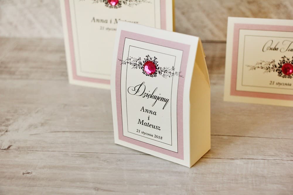 Elegantes Gastgeschenk-Schachtel mit Spitze und Zirkonia, Personalisiert | Gastgeschenke Hochzeit | Kollektion Spitze Nr. 1