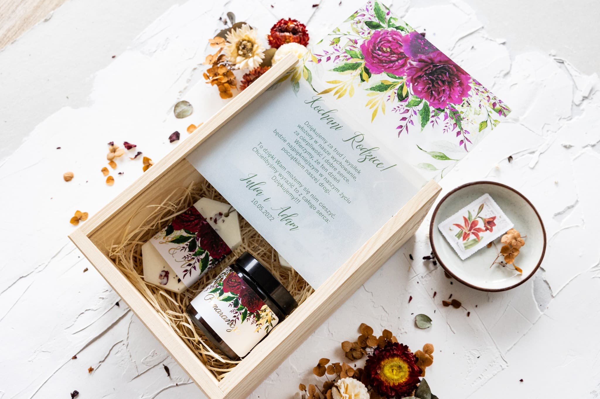 Gift Box with Soy Candles | Personalized Wedding Thank You for Parents | Rubin No. 3