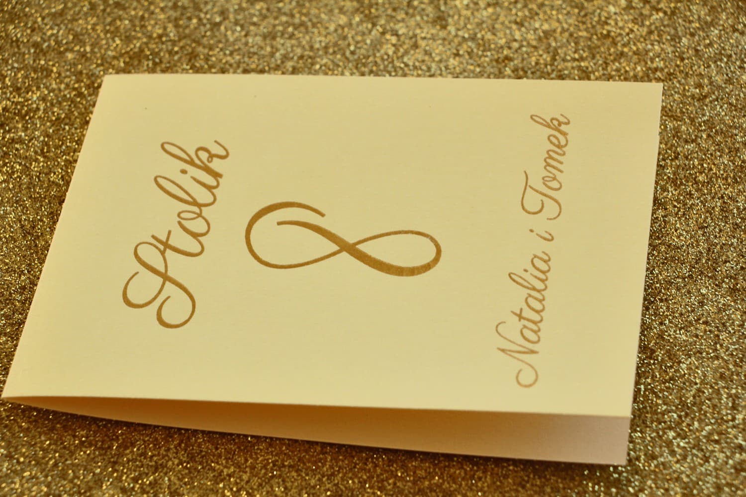 Foiled Freestanding Wedding Table Numbers | Elegant Glamour Table Numbering | Glamour No. 5