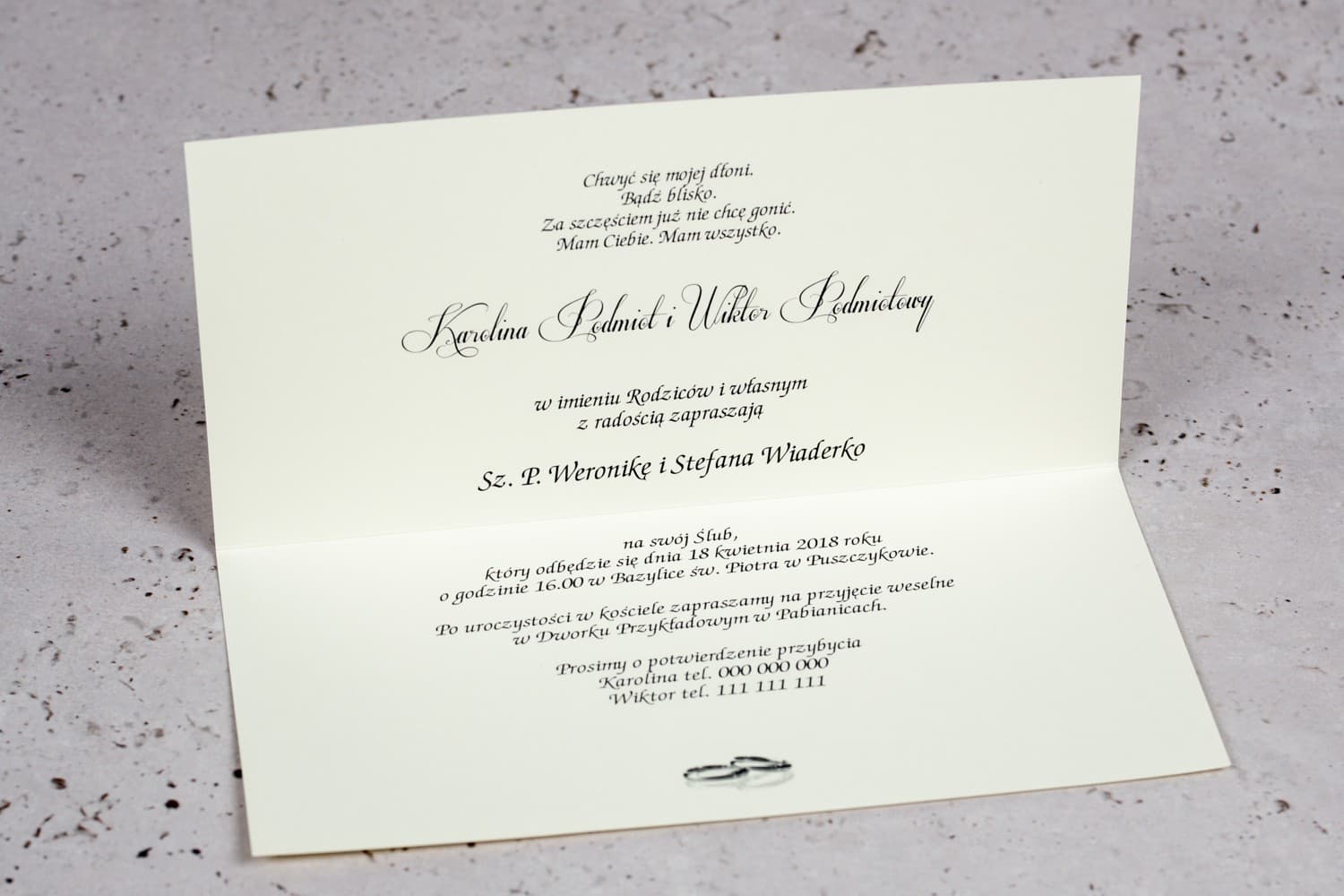 Glamour Wedding Invitations with Gold Belly Band and Cubic Zirconia – Moreno No. 1 - 2