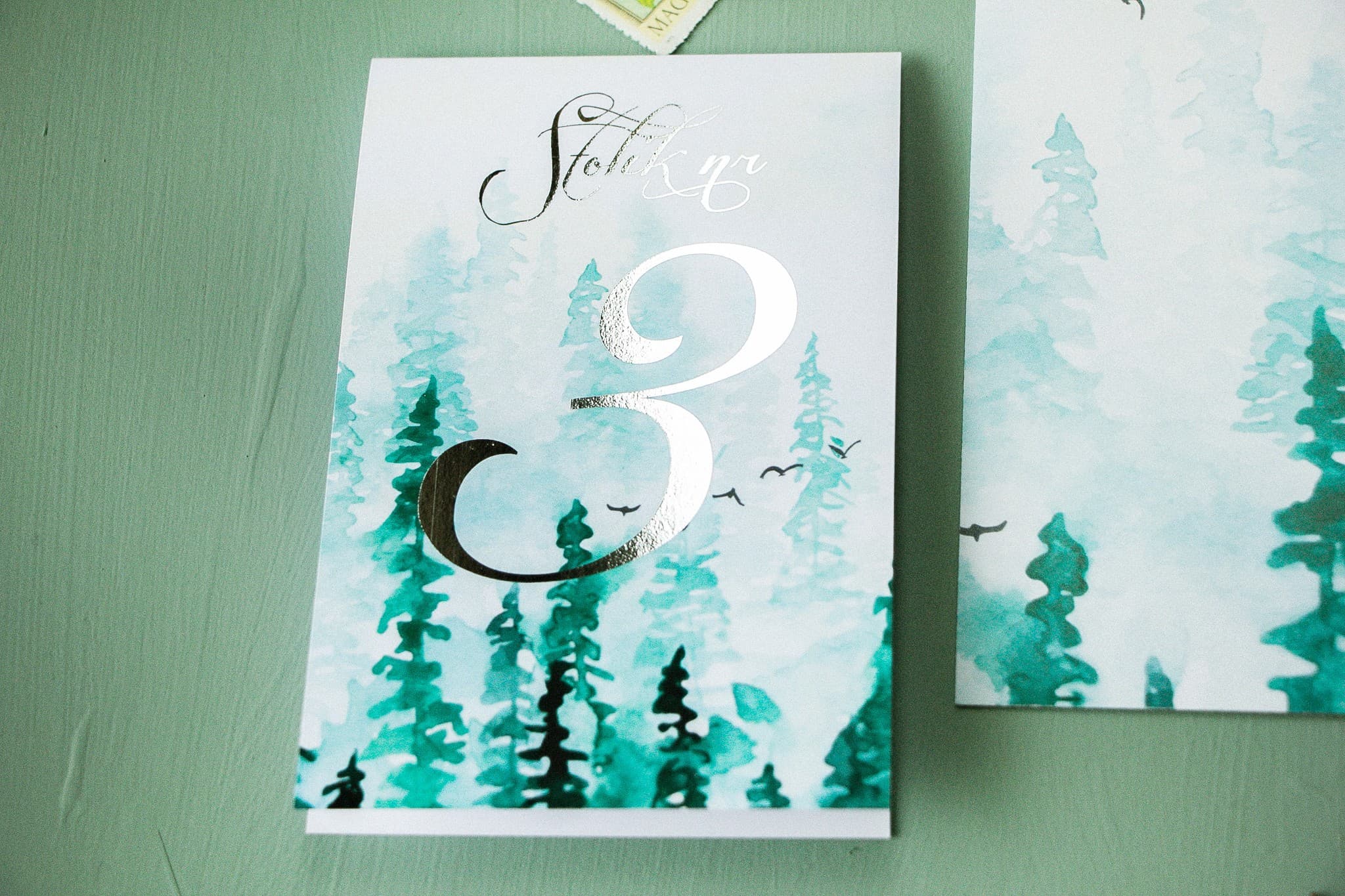 Silver-Foil Standing Glamour Table Numbers | Pastel Wedding Table Markers | Pastel No. 7