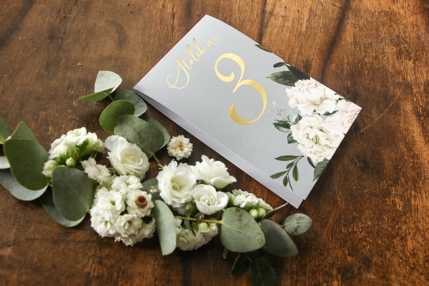 Gilded Glamour Wedding Table Numbers | Elegant Peony Numbers | Soreli No. 1