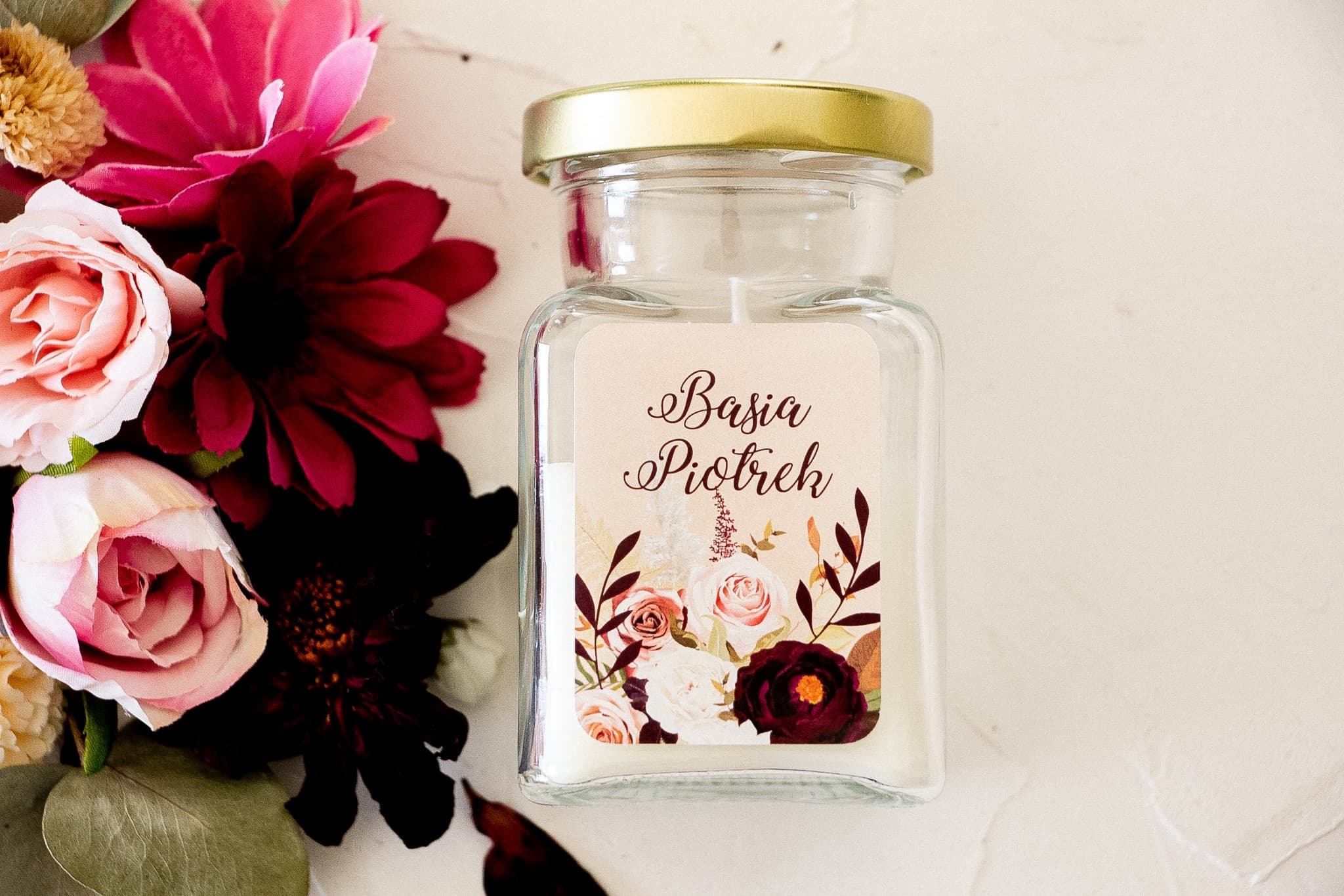 Korani No. 2 Glass Soy Candle – Dahlias, Roses & Wedding Favours