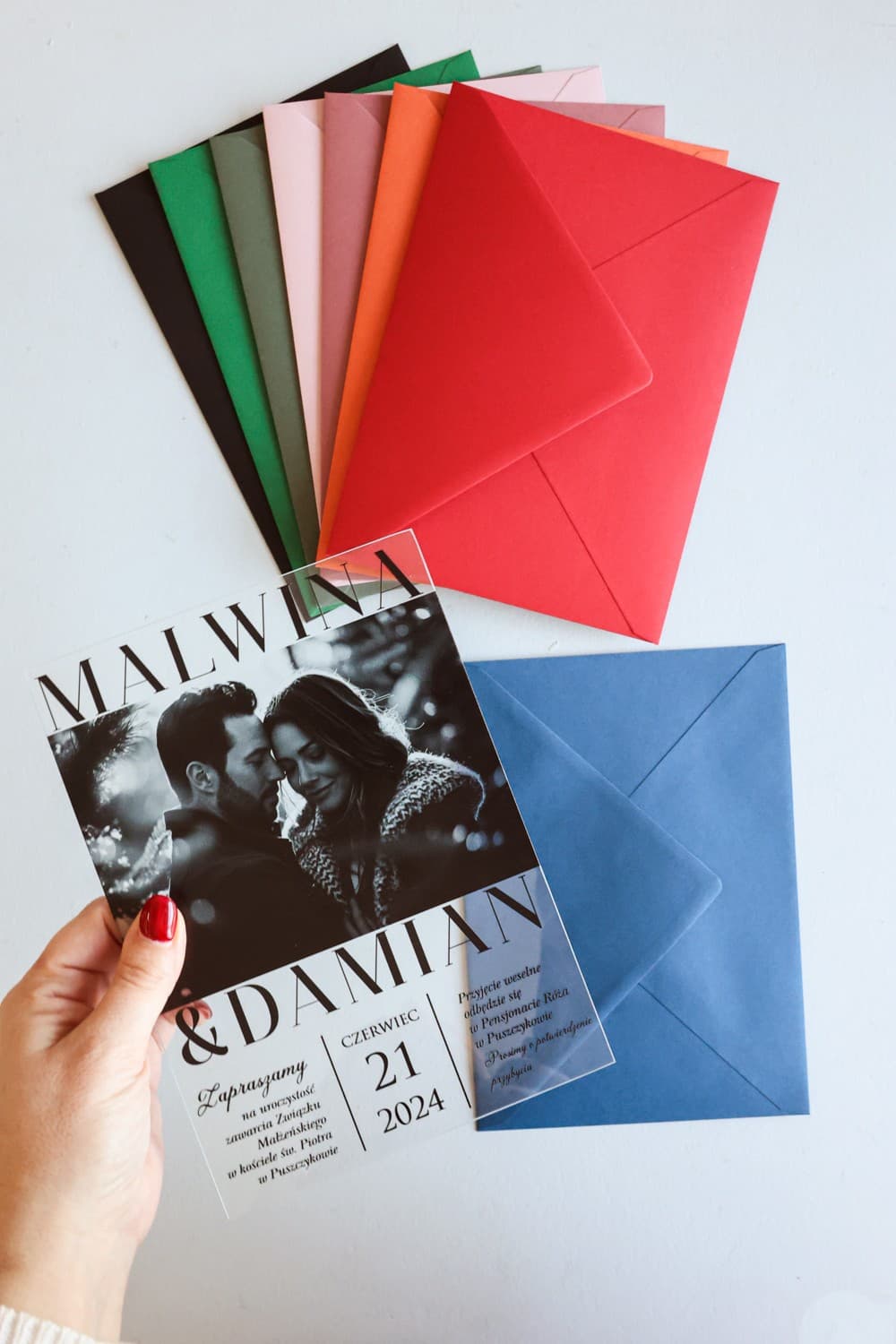 Korani No. 22 Glass Wedding Invitations with Photo