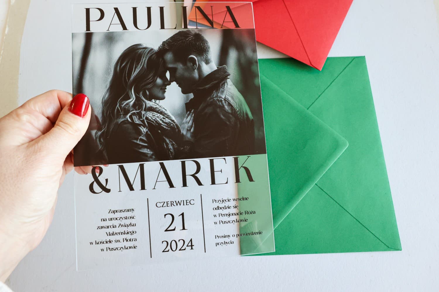 Korani No. 23 Glass Wedding Invitations – Couple's Photo - 2