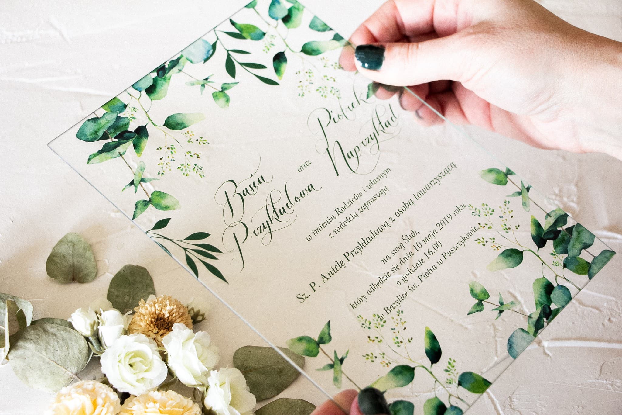 Glass Wedding Invitations Korani No. 3 – Eucalyptus - 3