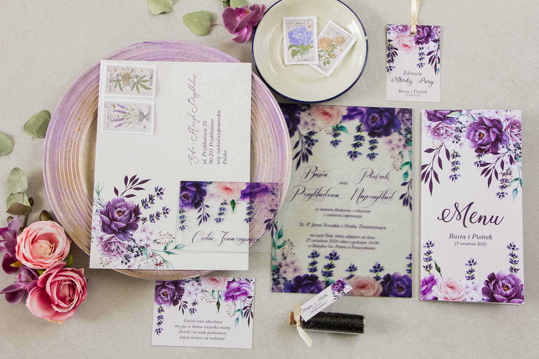 Korani No. 5 Glass Wedding Invitation – Lavender & Provence Style - 2