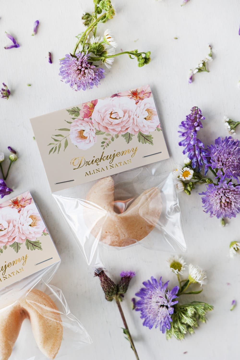 Personalisierte Glückskekse mit Goldprägung | Süße Gastgeschenke Hochzeit | Szafirowe Nr. 8