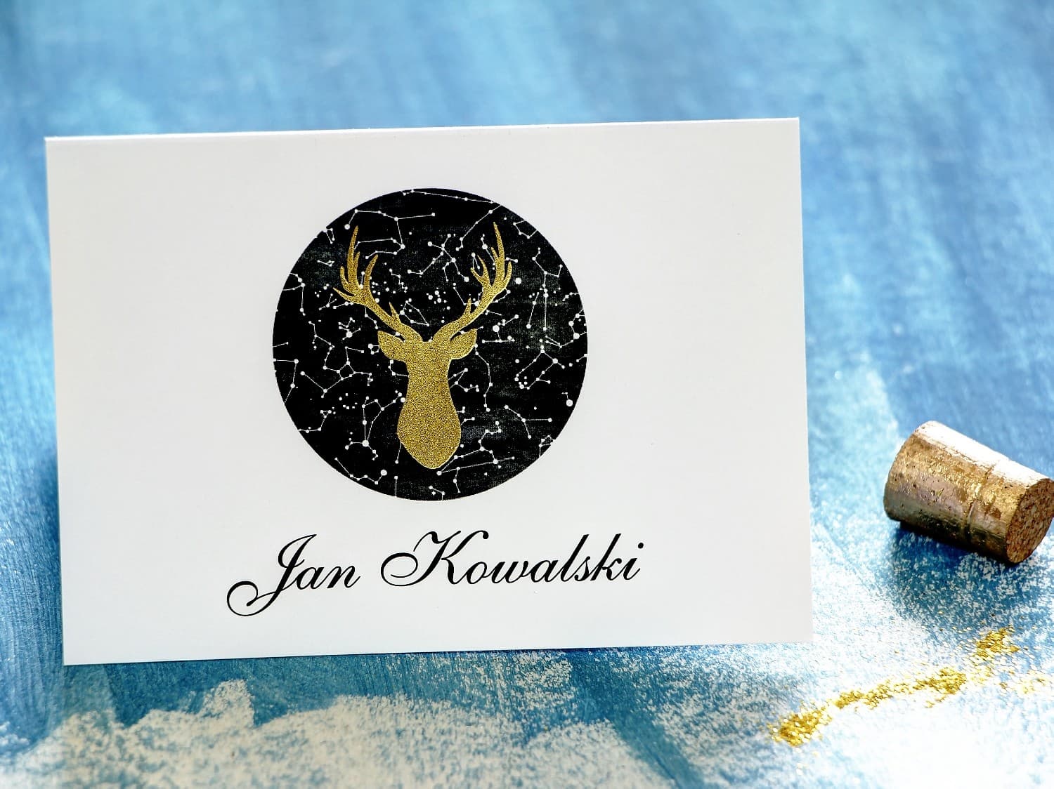 Gold Foiled Deer and Stars Invitation Cards | Wedding Inserts | Moonlit Night No. 6