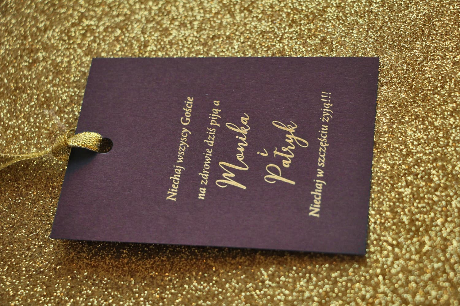 Elegant Purple Gold Foiled Wedding Tags | Glamour Spirits Tags | Glamour No. 4
