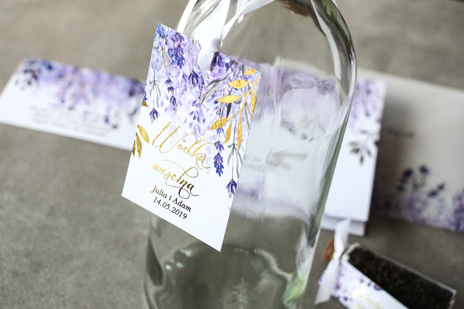 Gold Foiled Wedding Bottle Tags Rubin No. 5 – Glamour Style with Heather