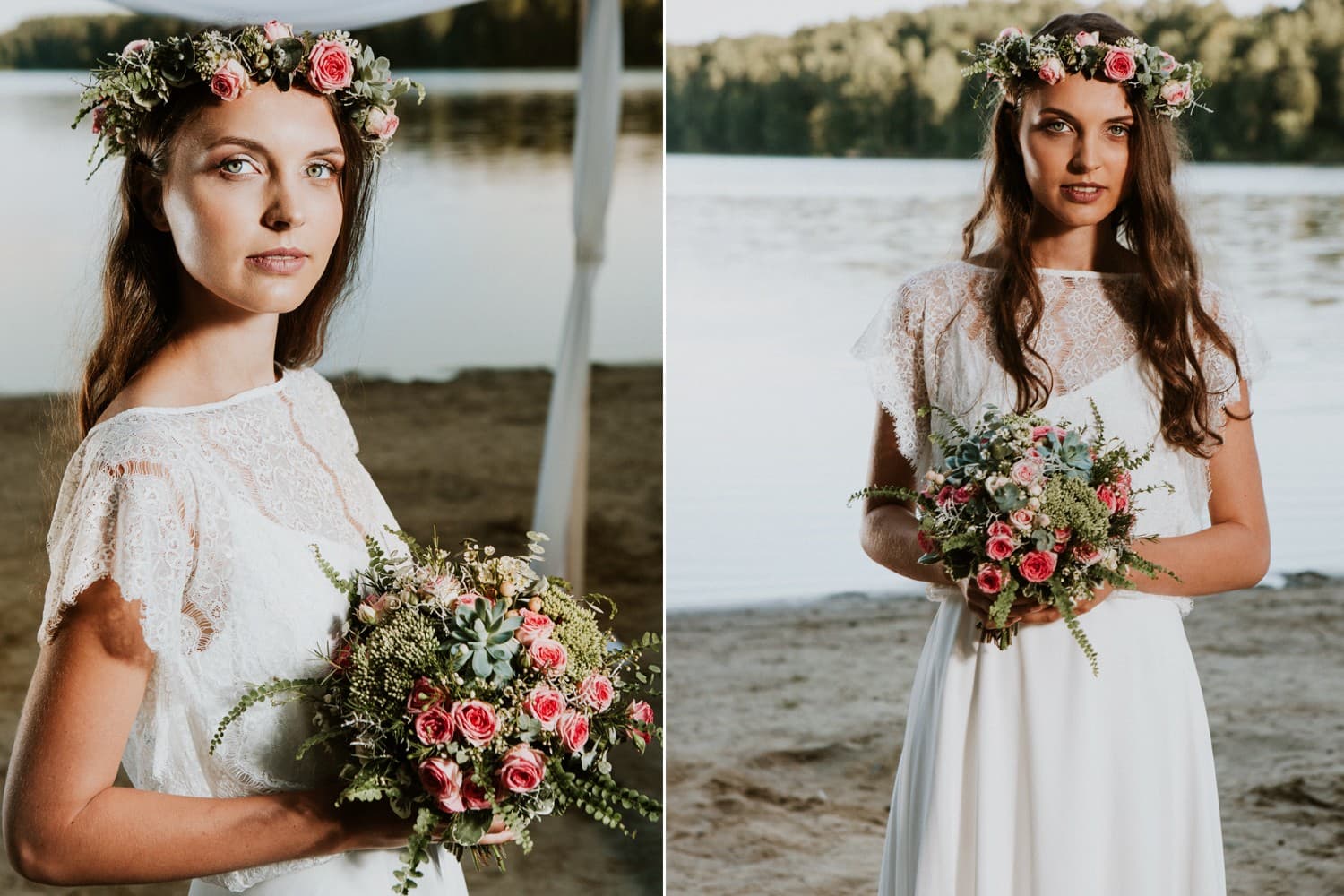 Sorento No. 1 Wedding Invitations – Pastel Roses and Gold Detailing