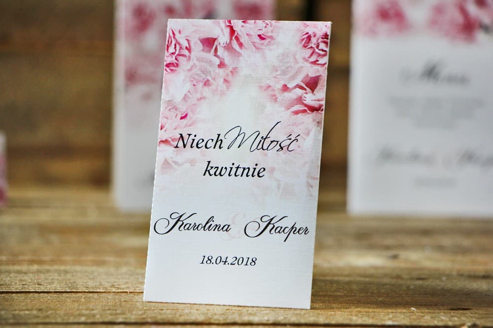 Cadeaux d'Invités Éco Graines de Myosotis avec Graphisme Œillets | Remerciements pour Invités de Mariage | Aquarelle n° 21