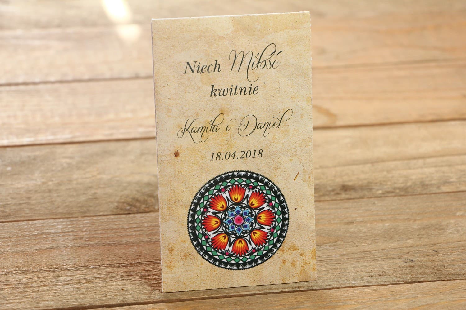 Graines - Cadeaux invités mariage folk style Łowicz - Couleurs vives et caractère traditionnel