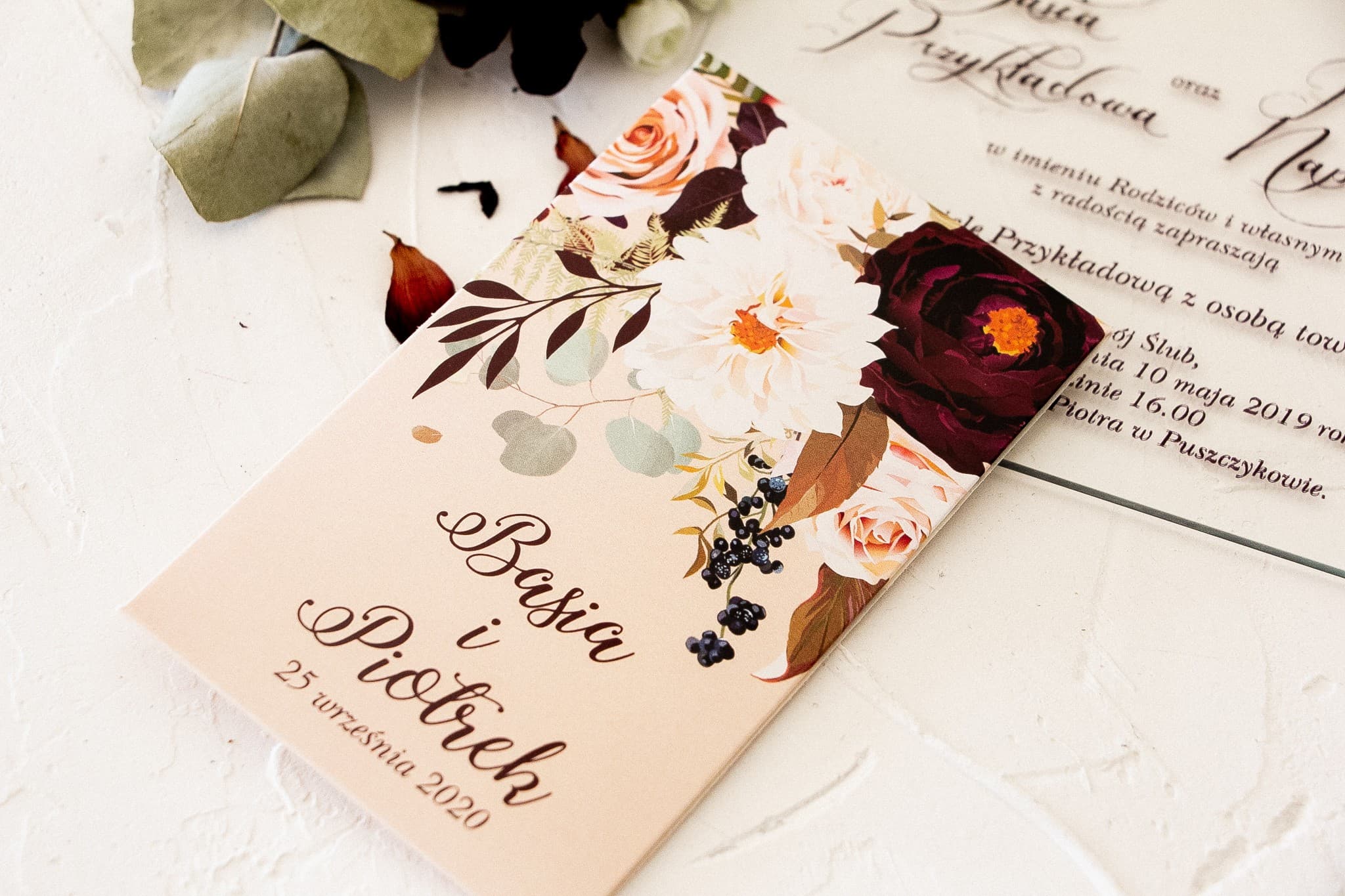 Graines - cadeaux d'invités de mariage avec impression de dahlias et roses pastel