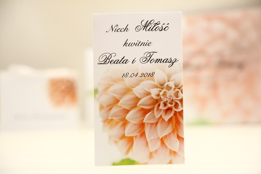 Graines de Myosotis en Sachet avec Motif de Dahlia, Cadeau Éco | Merci aux Invités de Mariage | Elegant n° 9