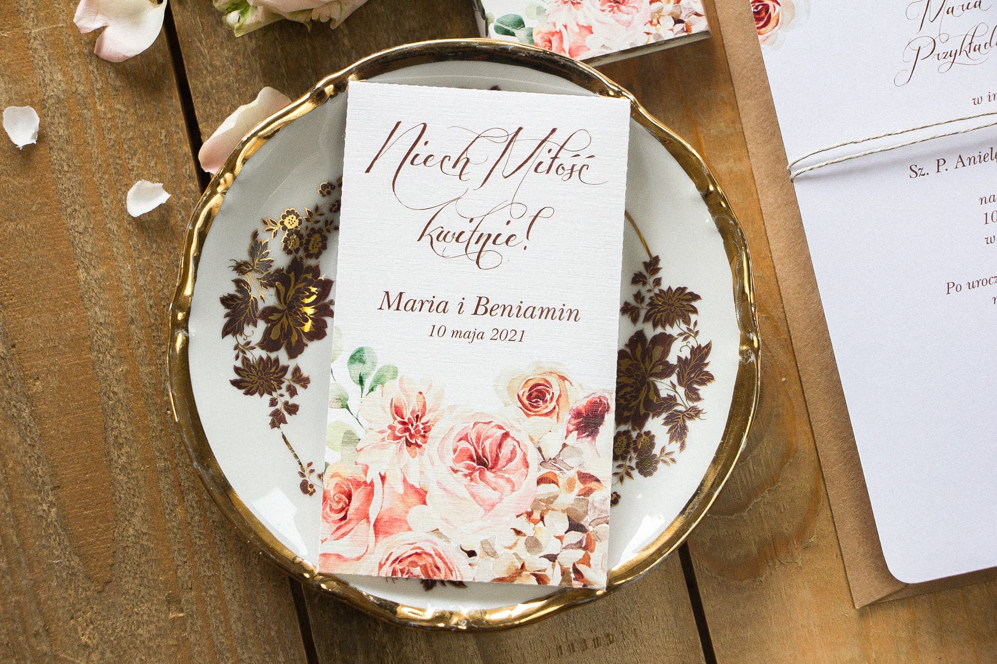 Graines de Myosotis en Sachet avec Bouquet Rose | Remerciements Éco Invités Mariage | Indygo n° 7