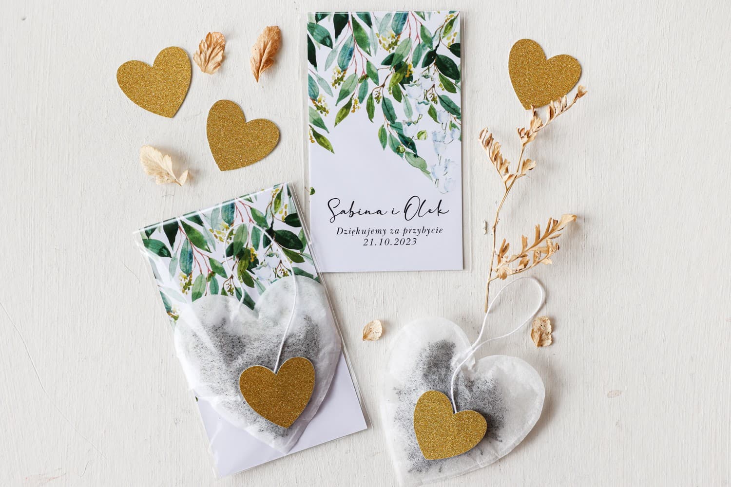Wedding Favour Heart-Shaped Tea with Lily of the Valley | Rubin Design 4