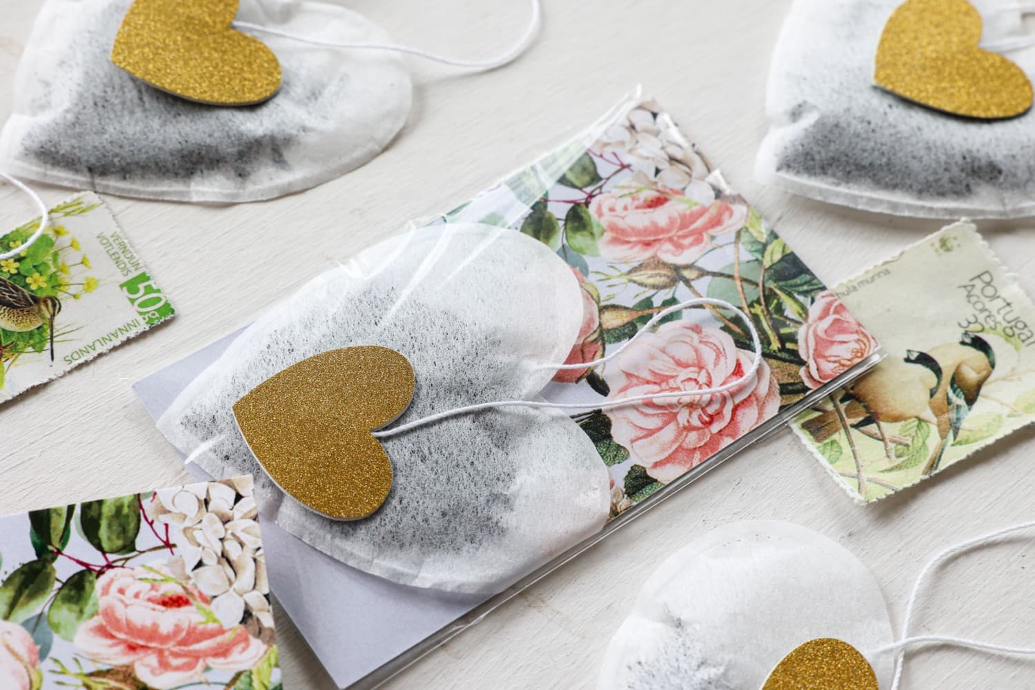 Personalized Heart Tea Favour, Blush Roses | Wedding Guest Favours | Szafirowe No. 2 - 2