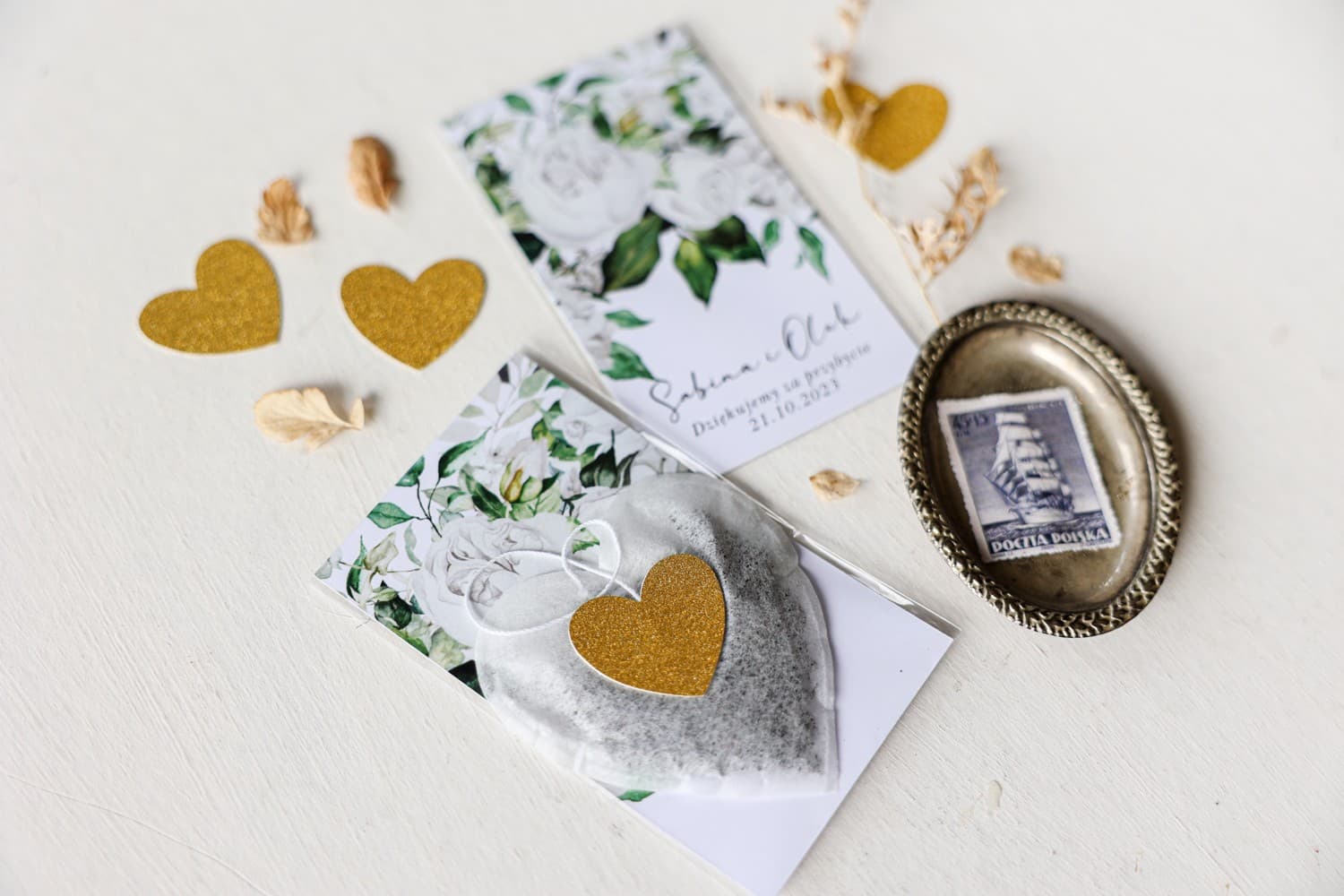 Wedding Favour Heart Tea with Pink Peonies - Rubin 11 - 2