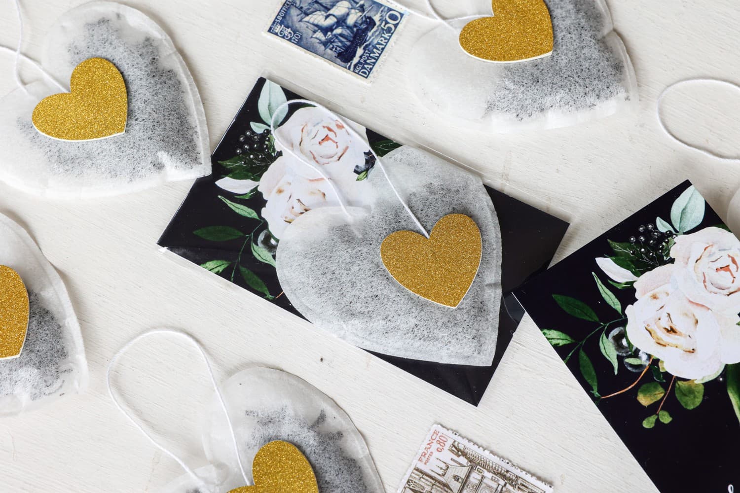 Herz-Tee Gastgeschenke Hochzeit | Dunkelblaue Geschenke mit Personalisierung | Szafirowe Nr. 7 - 2