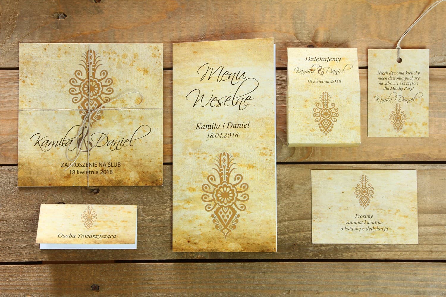 Highlander Folk Wedding Invitations with Parzenica Motif – Folk No. 6 - 3