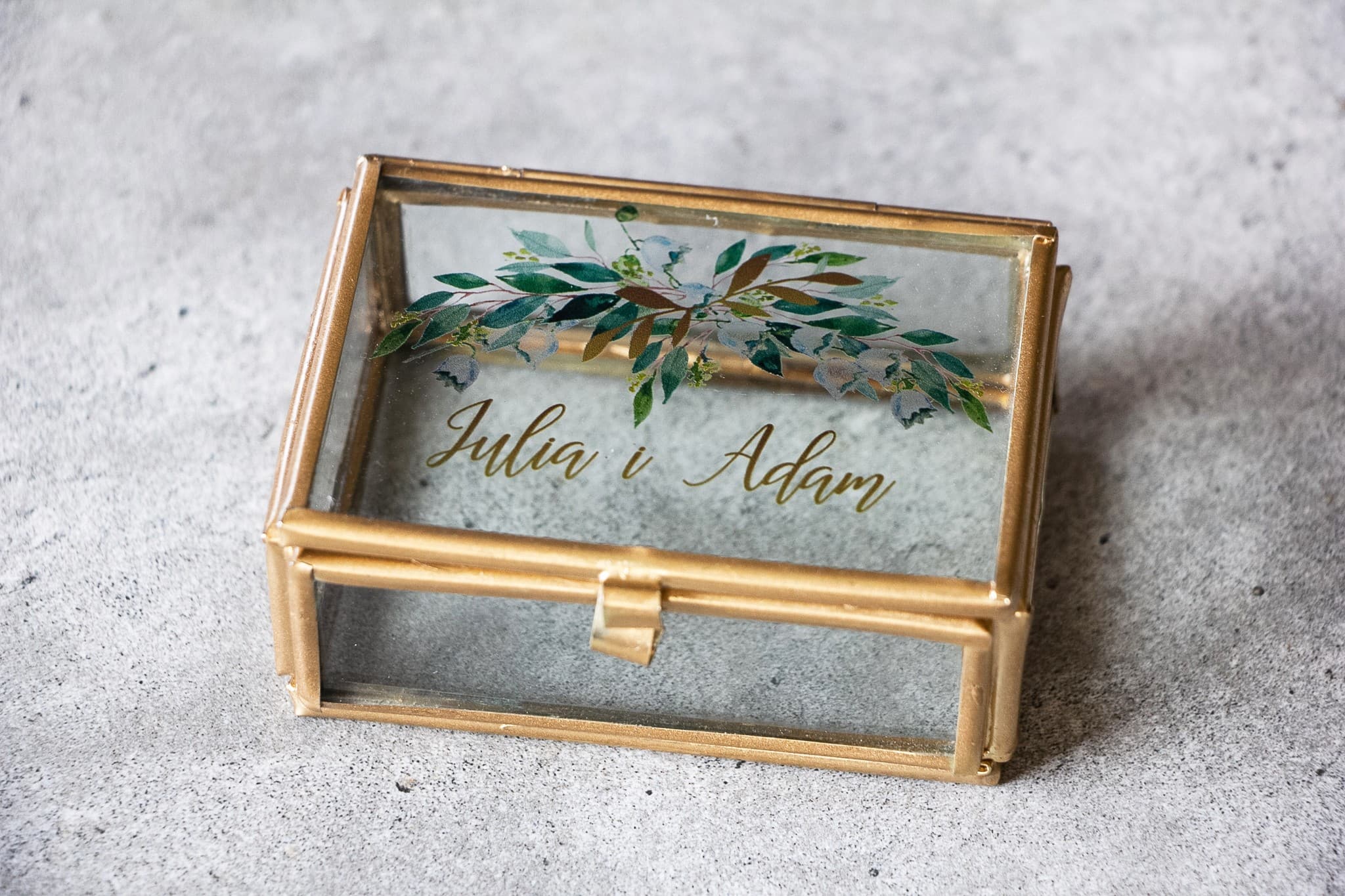 Ringbox Rubin Nr. 4 – Glas-Schatulle mit Maiglöckchen-Motiv - 3