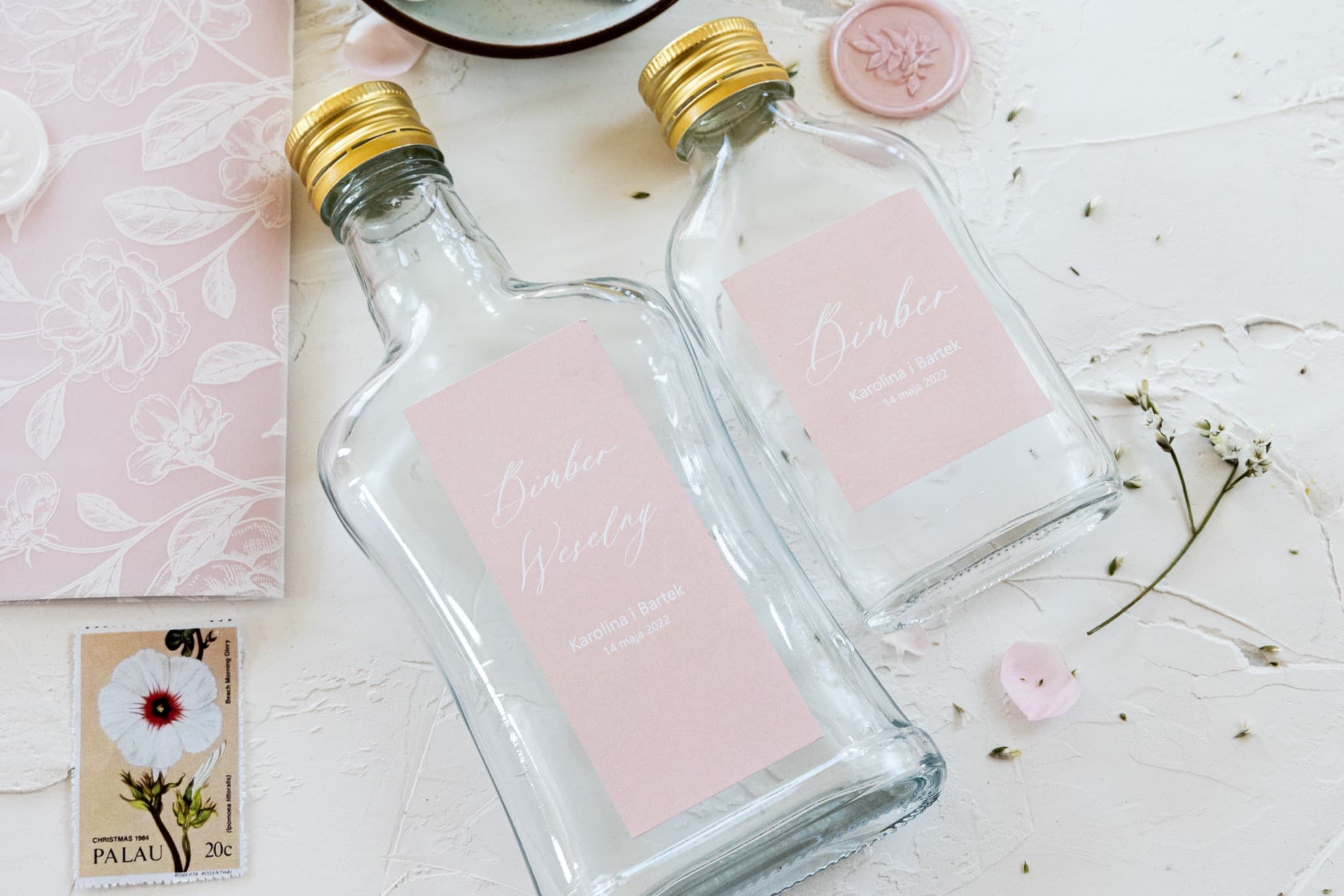 Likörflaschen Roségold | Gastgeschenke, Hochzeitspräsent | Nefryt Nr. 1