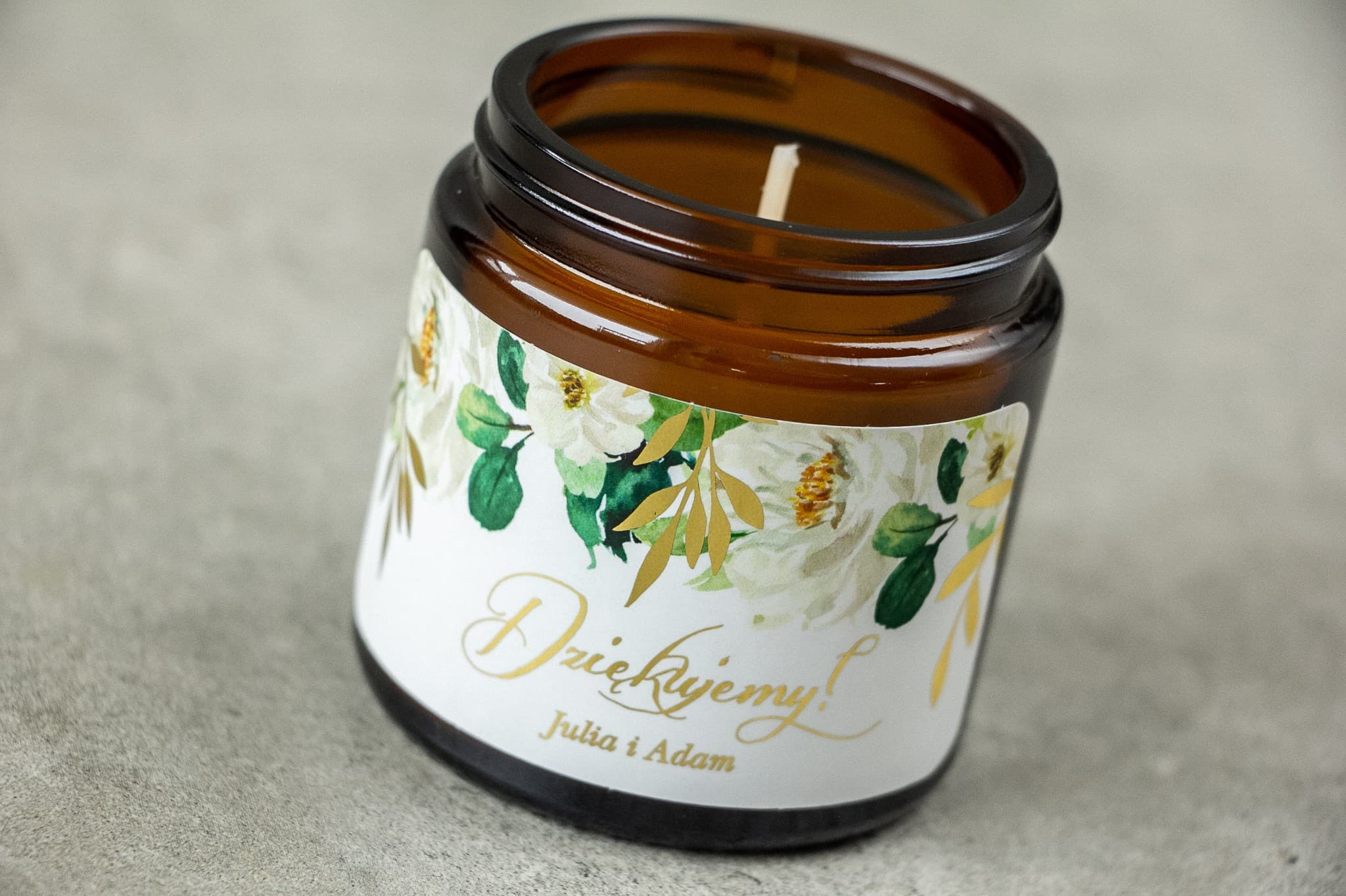 Sojakerze Rubin Nr. 1 – Goldfolierte Etiketten und Gastgeschenk - 2