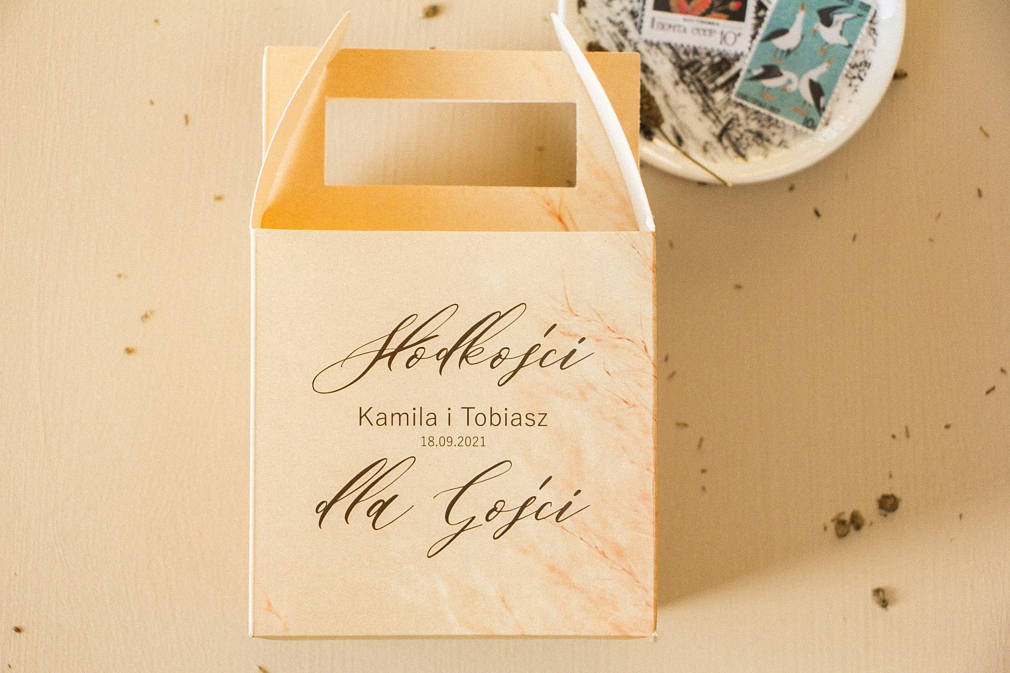 Tortenschachtel Hochzeit mit Pampasgras Boho | Gastgeschenke | Opal Nr. 1