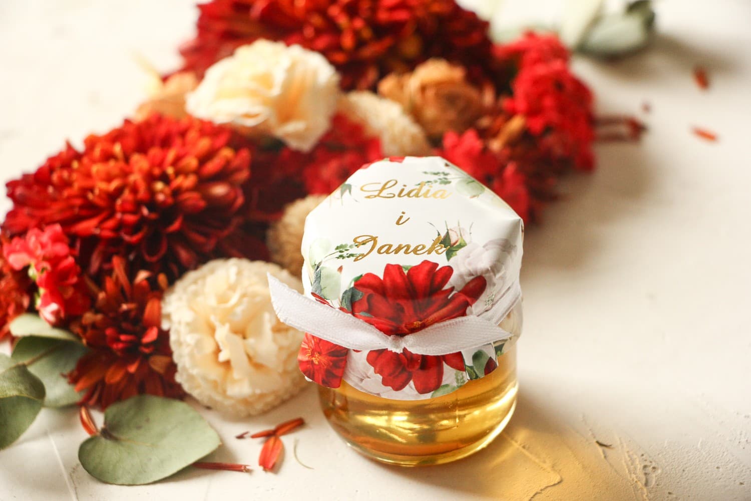 Polnischer Honig im Glas Avril Nr. 4 – Elegantes Dankeschön mit Rose und Gold