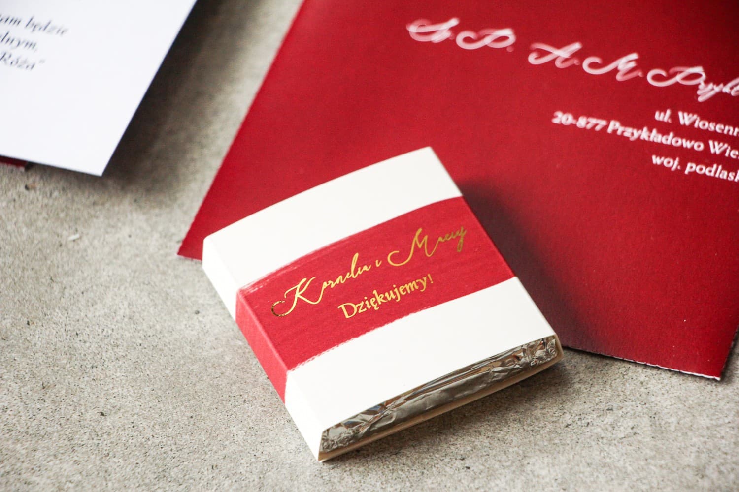 Hochzeits-Schokolade als Gastgeschenk Burgunder Aquarell Goldene Schrift | Gastgeschenke Hochzeit | Verte Nr. 1