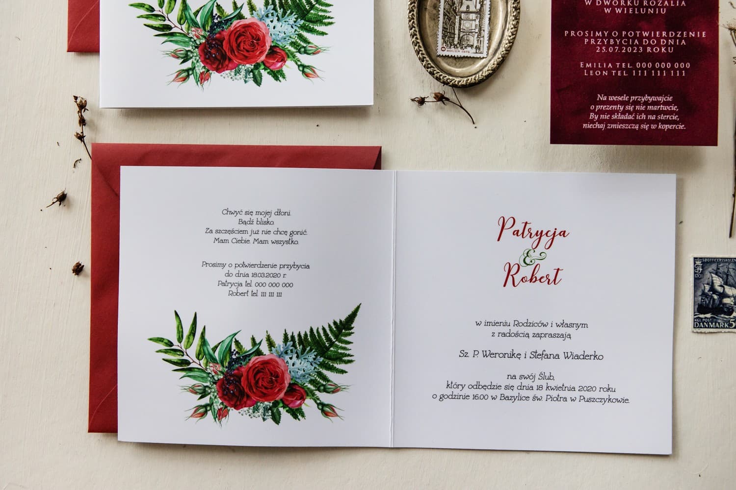 Hochzeitseinladung Cykade Nr. 1 – Violett und Vergoldung