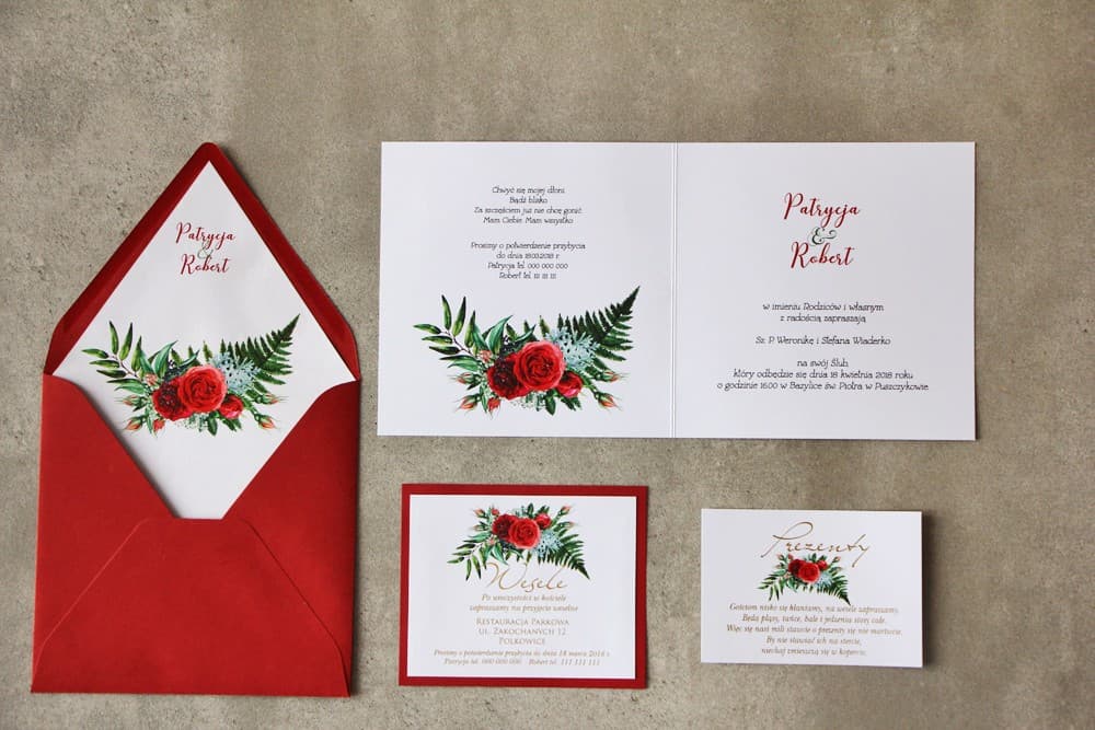 Hochzeitseinladung Cykade Nr. 2 – Goldprägung und Farn - 2