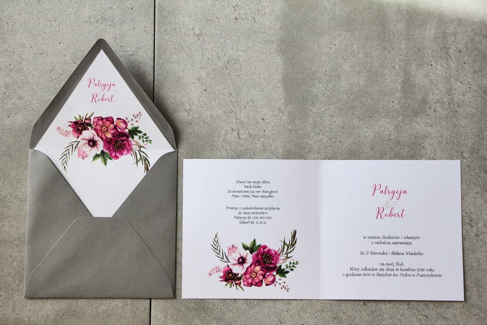 Hochzeitseinladungen Cykade Nr. 5 – Goldveredelte Anemonen - 3