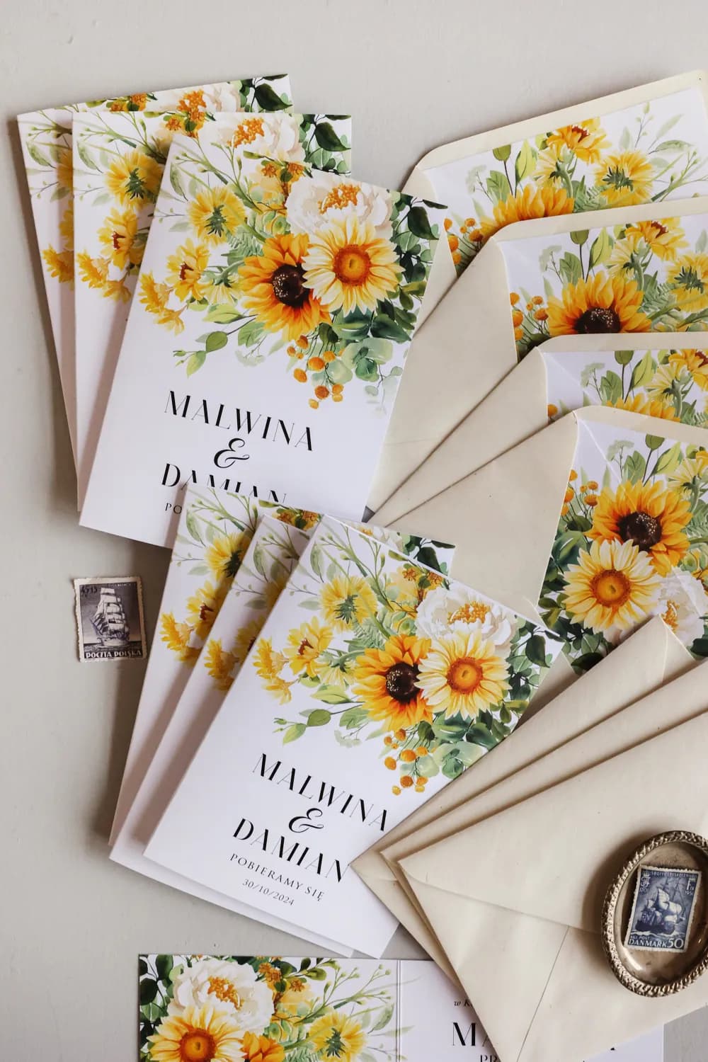 Hochzeitseinladung Impresja Nr. 5 – Sonnenblumen & Boho-Stil