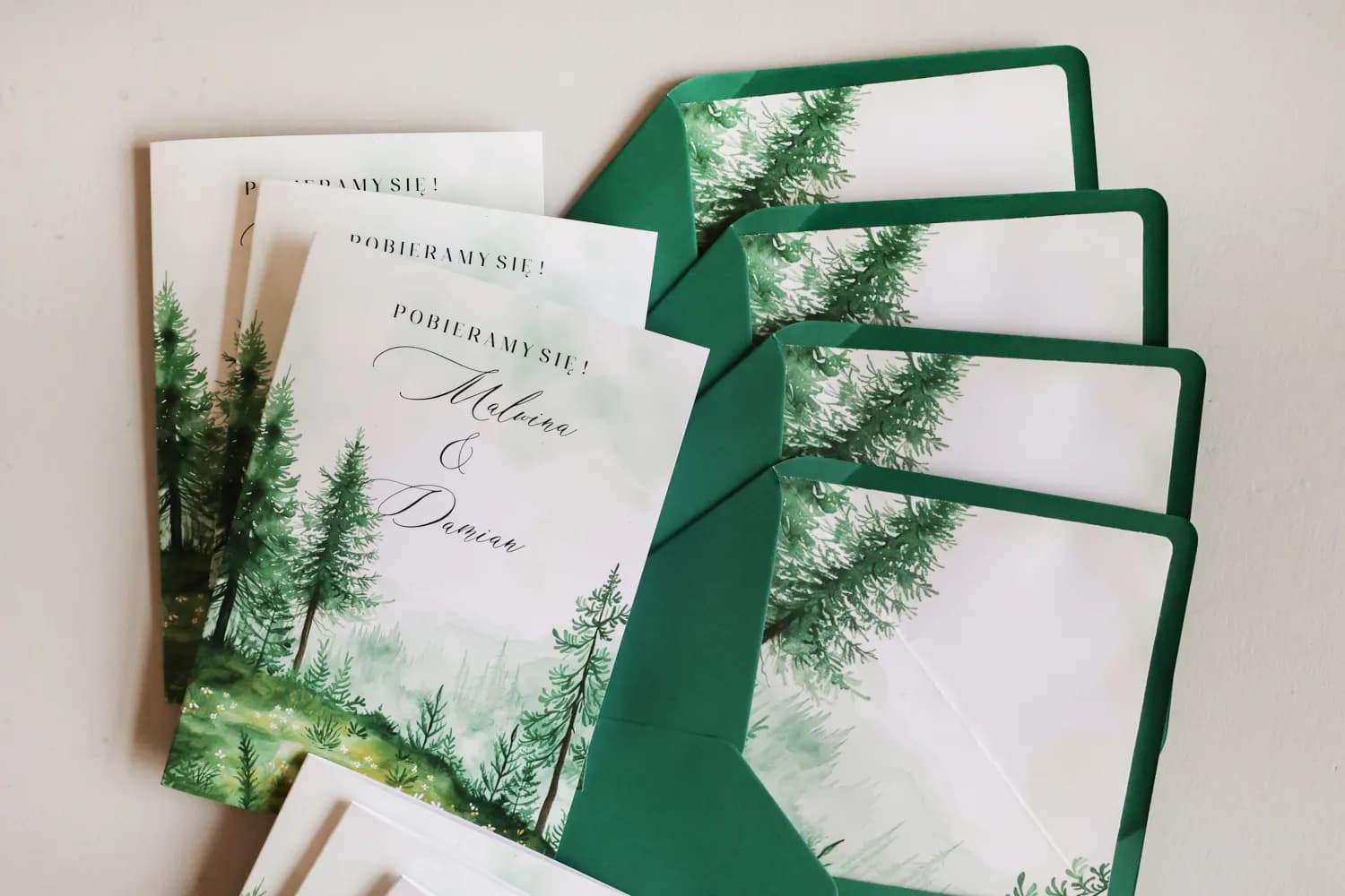 Wald-Hochzeitseinladungen Impresja Nr. 8 – Nebelwald - 2