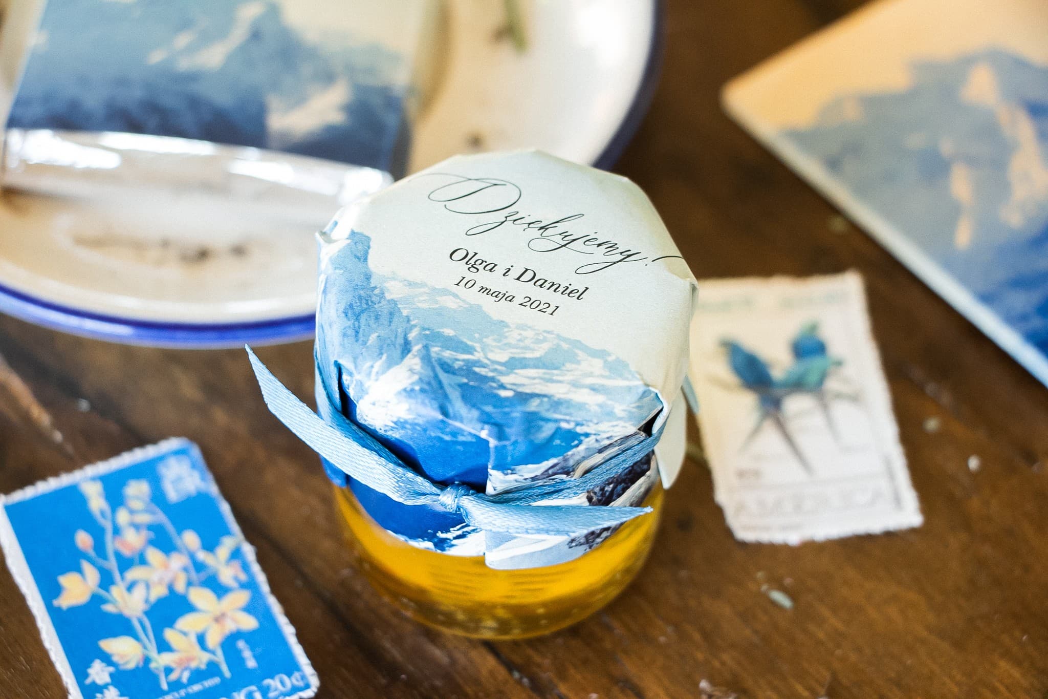 Hochzeitshonig Topaz Nr. 1 – Natürliches Gastgeschenk mit Gebirgsmotiv