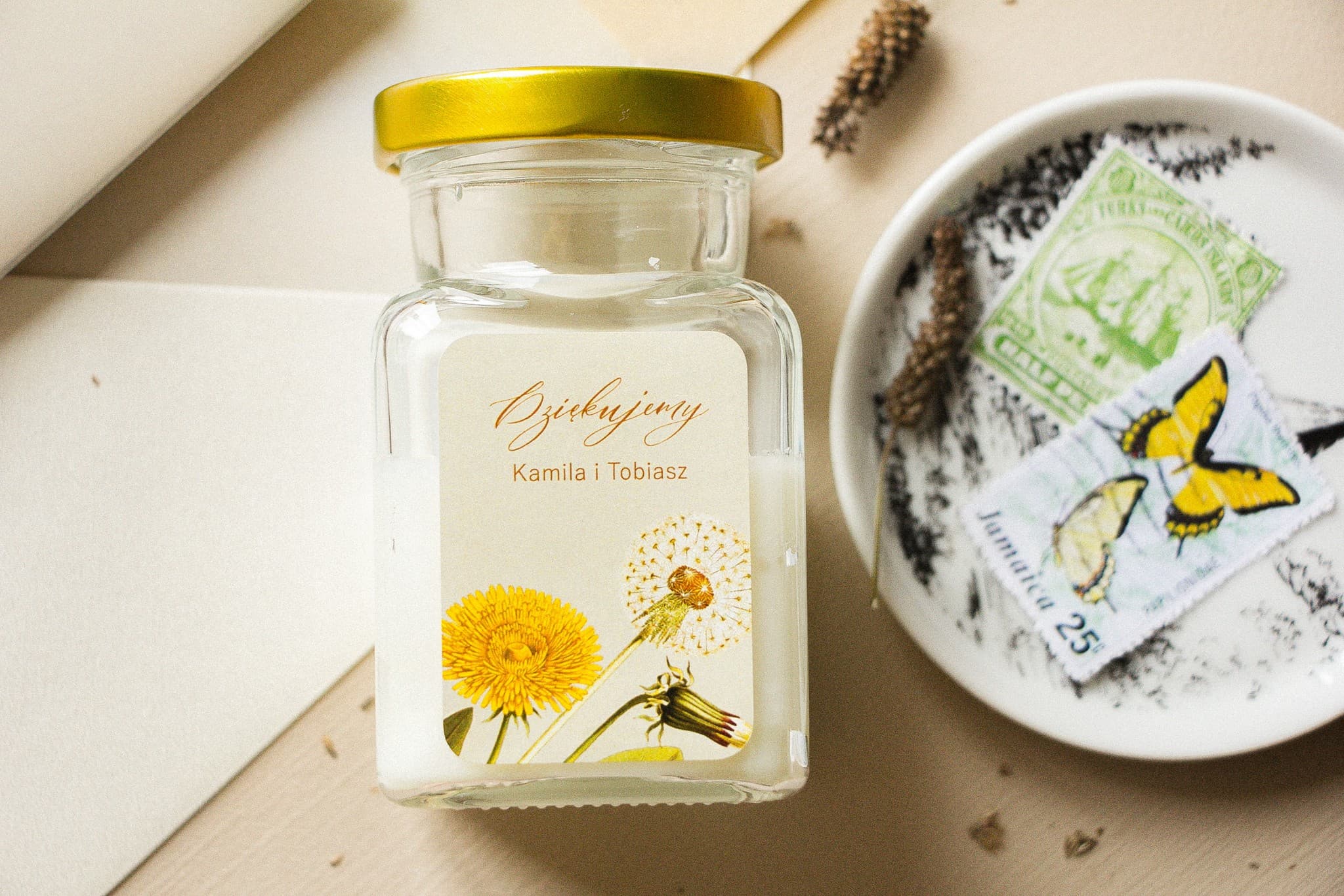 Duftkerze Opal Nr. 6 – Pusteblumen und Gastgeschenk