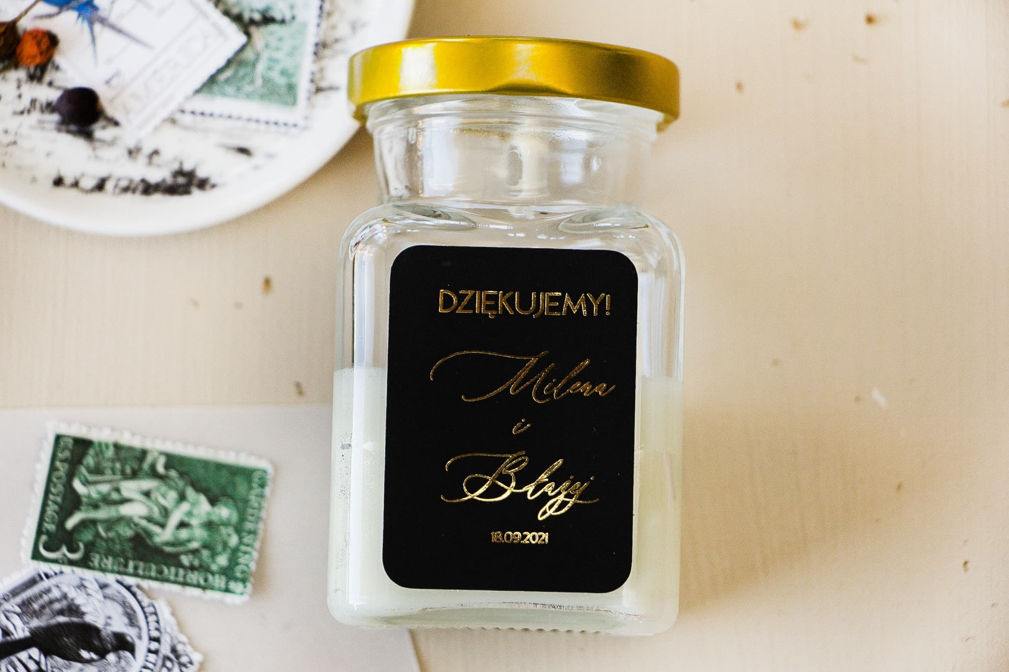 Duftkerze Sand Nr. 2 – Glamour Gastgeschenk in Schwarz & Gold