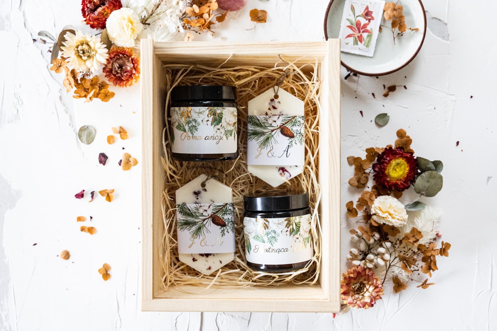 Box mit Druck auf Glas, Sojakerzen | Dankeschön für Eltern, Hochzeitsgeschenk | Rubin Nr. 6 - 2